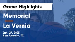 Memorial  vs La Vernia  Game Highlights - Jan. 27, 2023