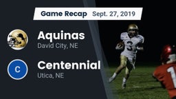 Recap: Aquinas  vs. Centennial  2019
