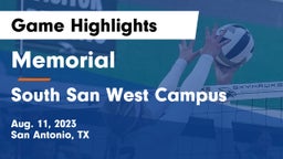 Memorial  vs South San West Campus Game Highlights - Aug. 11, 2023