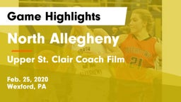 North Allegheny  vs Upper St. Clair Coach Film Game Highlights - Feb. 25, 2020