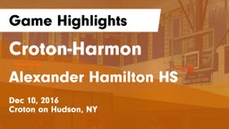 Croton-Harmon  vs Alexander Hamilton HS Game Highlights - Dec 10, 2016