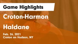 Croton-Harmon  vs Haldane  Game Highlights - Feb. 26, 2021