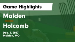 Malden  vs Holcomb Game Highlights - Dec. 4, 2017