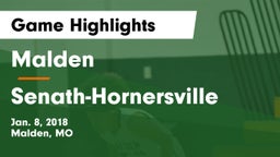 Malden  vs Senath-Hornersville Game Highlights - Jan. 8, 2018