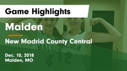 Malden  vs New Madrid County Central  Game Highlights - Dec. 10, 2018