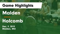 Malden  vs Holcomb  Game Highlights - Dec. 9, 2019