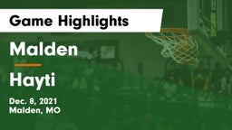 Malden  vs Hayti  Game Highlights - Dec. 8, 2021