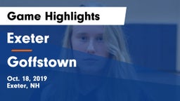 Exeter  vs Goffstown  Game Highlights - Oct. 18, 2019