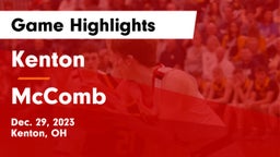 Kenton  vs McComb  Game Highlights - Dec. 29, 2023