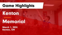 Kenton  vs Memorial  Game Highlights - March 1, 2024