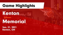 Kenton  vs Memorial  Game Highlights - Jan. 21, 2021