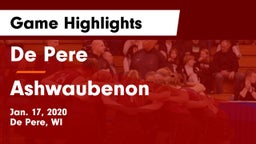 De Pere  vs Ashwaubenon  Game Highlights - Jan. 17, 2020