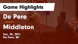 De Pere  vs Middleton  Game Highlights - Jan. 28, 2021