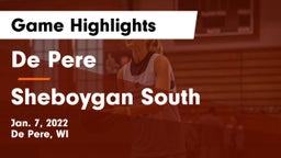 De Pere  vs Sheboygan South  Game Highlights - Jan. 7, 2022
