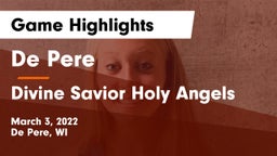 De Pere  vs Divine Savior Holy Angels Game Highlights - March 3, 2022