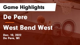 De Pere  vs West Bend West  Game Highlights - Dec. 10, 2022