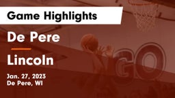 De Pere  vs Lincoln  Game Highlights - Jan. 27, 2023