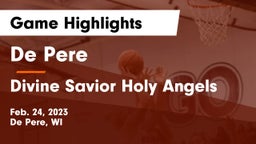 De Pere  vs Divine Savior Holy Angels Game Highlights - Feb. 24, 2023