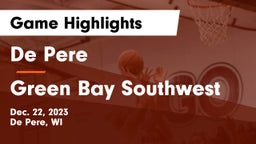 De Pere  vs Green Bay Southwest  Game Highlights - Dec. 22, 2023