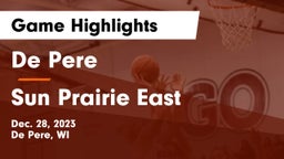 De Pere  vs Sun Prairie East  Game Highlights - Dec. 28, 2023