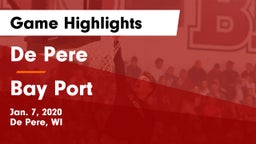De Pere  vs Bay Port  Game Highlights - Jan. 7, 2020