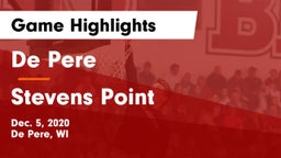De Pere  vs Stevens Point  Game Highlights - Dec. 5, 2020