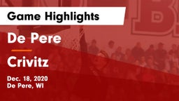 De Pere  vs Crivitz Game Highlights - Dec. 18, 2020