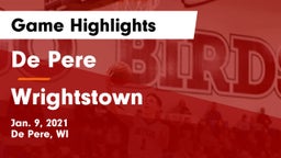 De Pere  vs Wrightstown  Game Highlights - Jan. 9, 2021