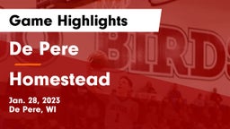 De Pere  vs Homestead  Game Highlights - Jan. 28, 2023