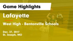 Lafayette  vs West High - Bentonville Schools Game Highlights - Dec. 27, 2017