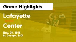 Lafayette  vs Center  Game Highlights - Nov. 20, 2018