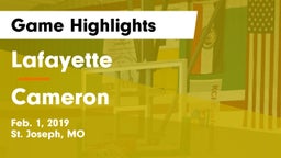 Lafayette  vs Cameron  Game Highlights - Feb. 1, 2019