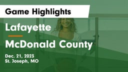 Lafayette  vs McDonald County  Game Highlights - Dec. 21, 2023