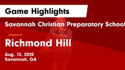 Savannah Christian Preparatory School vs Richmond Hill  Game Highlights - Aug. 13, 2020