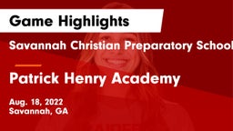 Savannah Christian Preparatory School vs Patrick Henry Academy Game Highlights - Aug. 18, 2022
