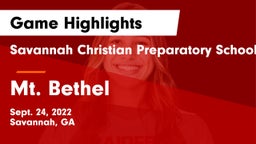 Savannah Christian Preparatory School vs Mt. Bethel Game Highlights - Sept. 24, 2022