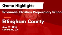 Savannah Christian Preparatory School vs Effingham County  Game Highlights - Aug. 17, 2023