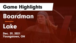 Boardman  vs Lake  Game Highlights - Dec. 29, 2021