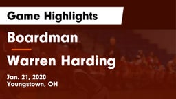 Boardman  vs Warren Harding Game Highlights - Jan. 21, 2020