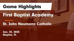 First Baptist Academy  vs St. John Neumann Catholic  Game Highlights - Jan. 25, 2020