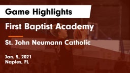 First Baptist Academy  vs St. John Neumann Catholic  Game Highlights - Jan. 5, 2021