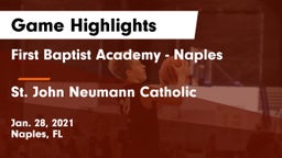 First Baptist Academy - Naples vs St. John Neumann Catholic  Game Highlights - Jan. 28, 2021