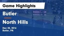 Butler  vs North Hills  Game Highlights - Dec 20, 2016