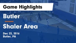 Butler  vs Shaler Area  Game Highlights - Dec 23, 2016