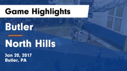 Butler  vs North Hills  Game Highlights - Jan 20, 2017