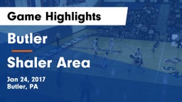Butler  vs Shaler Area  Game Highlights - Jan 24, 2017