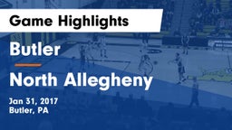 Butler  vs North Allegheny  Game Highlights - Jan 31, 2017