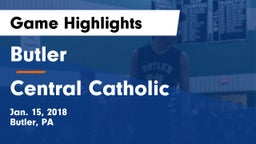 Butler  vs Central Catholic  Game Highlights - Jan. 15, 2018