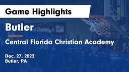 Butler  vs Central Florida Christian Academy  Game Highlights - Dec. 27, 2022
