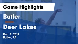 Butler  vs Deer Lakes  Game Highlights - Dec. 9, 2017